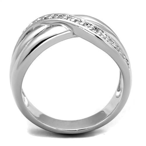 3W1071 - Rhodium Brass Ring with AAA Grade CZ in Clear