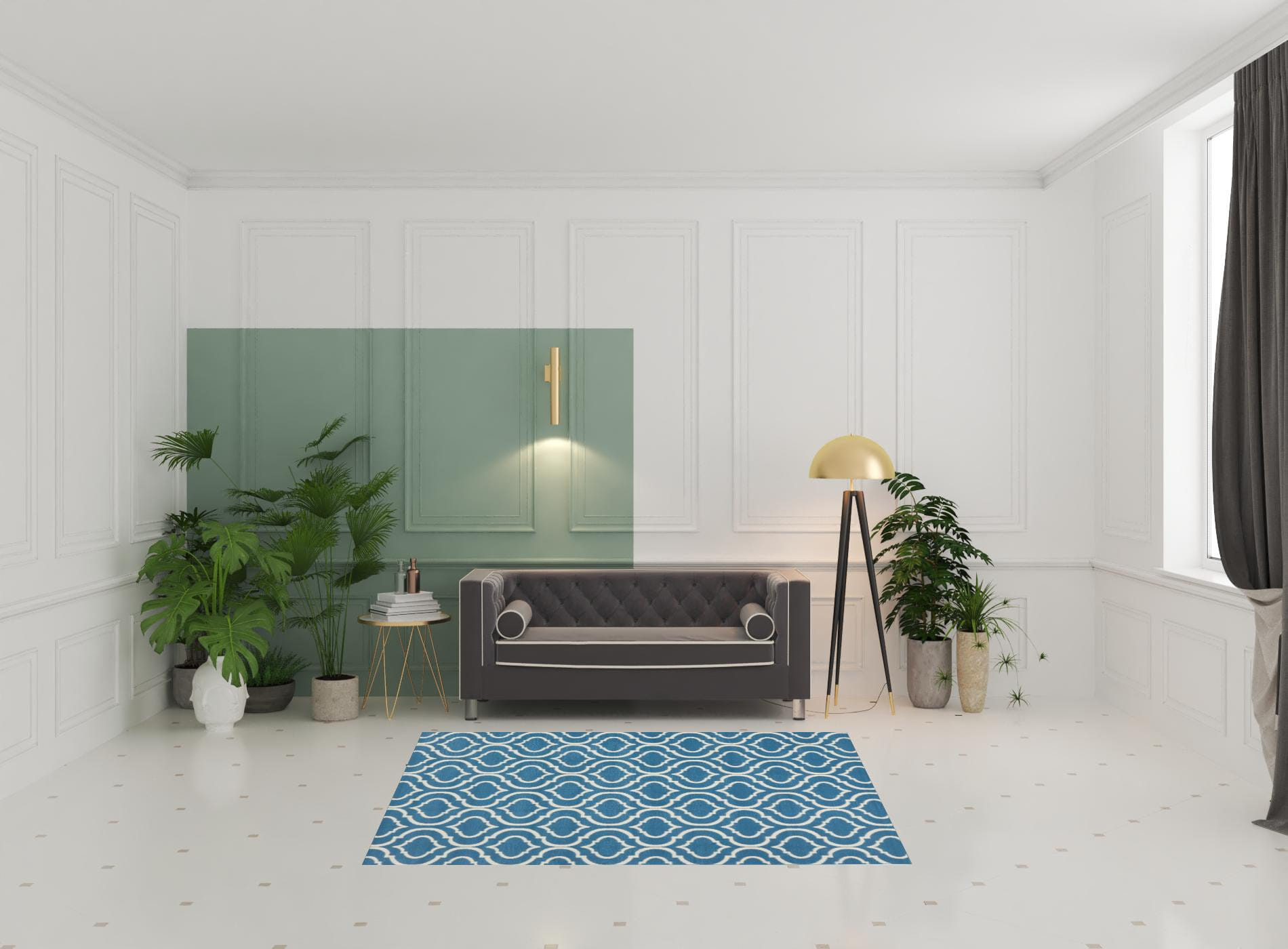 5' X 7' Gray Moroccan Power Loom Area Rug