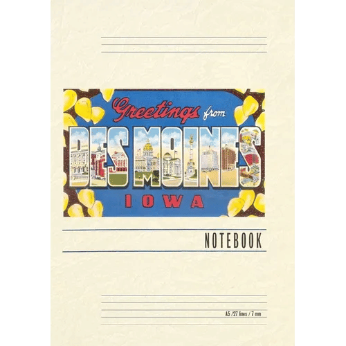 Vintage Lined Notebook Greetings from Des Moines - Paperback