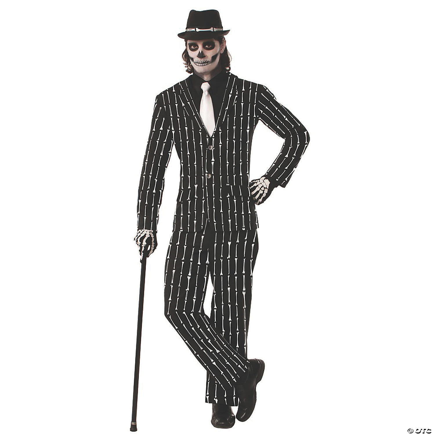 Men s Bone Pin Stripe Suit Costume