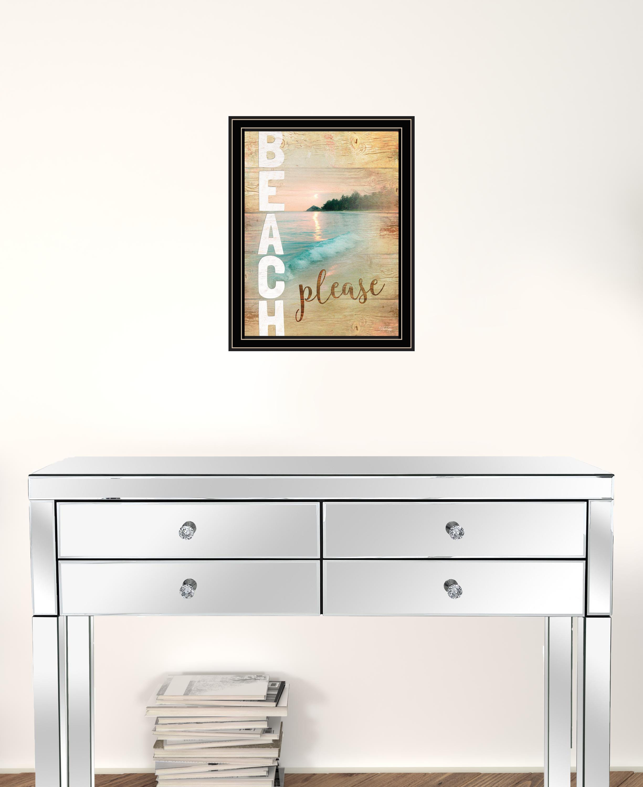 Beach Please 2 Black Framed Print Wall Art
