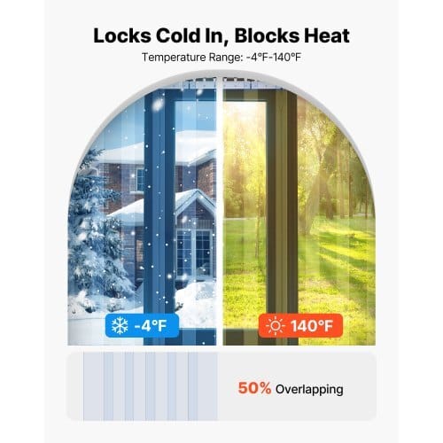 Clear PVC Strip Curtain, 84 in Height x 48 in Width x 0.08 in Thickness, 8 PCS Walk in Freezer Cooler Curtain Strips, Smooth Waterproof Plastic Door Strips for Warehouse, Freezer, Garage Doors