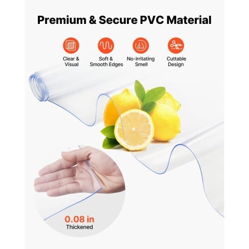 Clear PVC Strip Curtain, 84 in Height x 48 in Width x 0.08 in Thickness, 8 PCS Walk in Freezer Cooler Curtain Strips, Smooth Waterproof Plastic Door Strips for Warehouse, Freezer, Garage Doors
