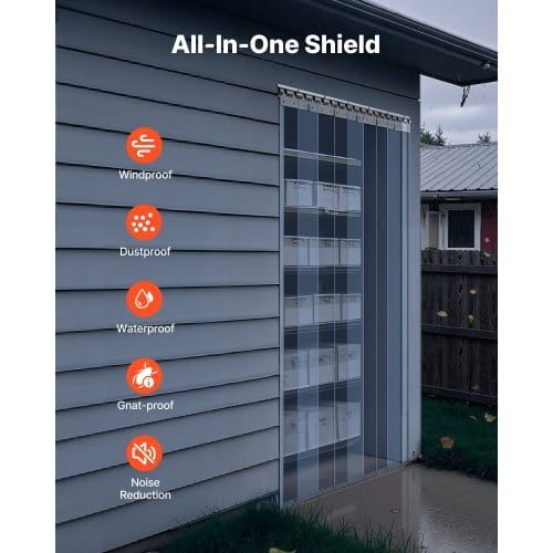 Clear PVC Strip Curtain, 84 in Height x 48 in Width x 0.08 in Thickness, 8 PCS Walk in Freezer Cooler Curtain Strips, Smooth Waterproof Plastic Door Strips for Warehouse, Freezer, Garage Doors