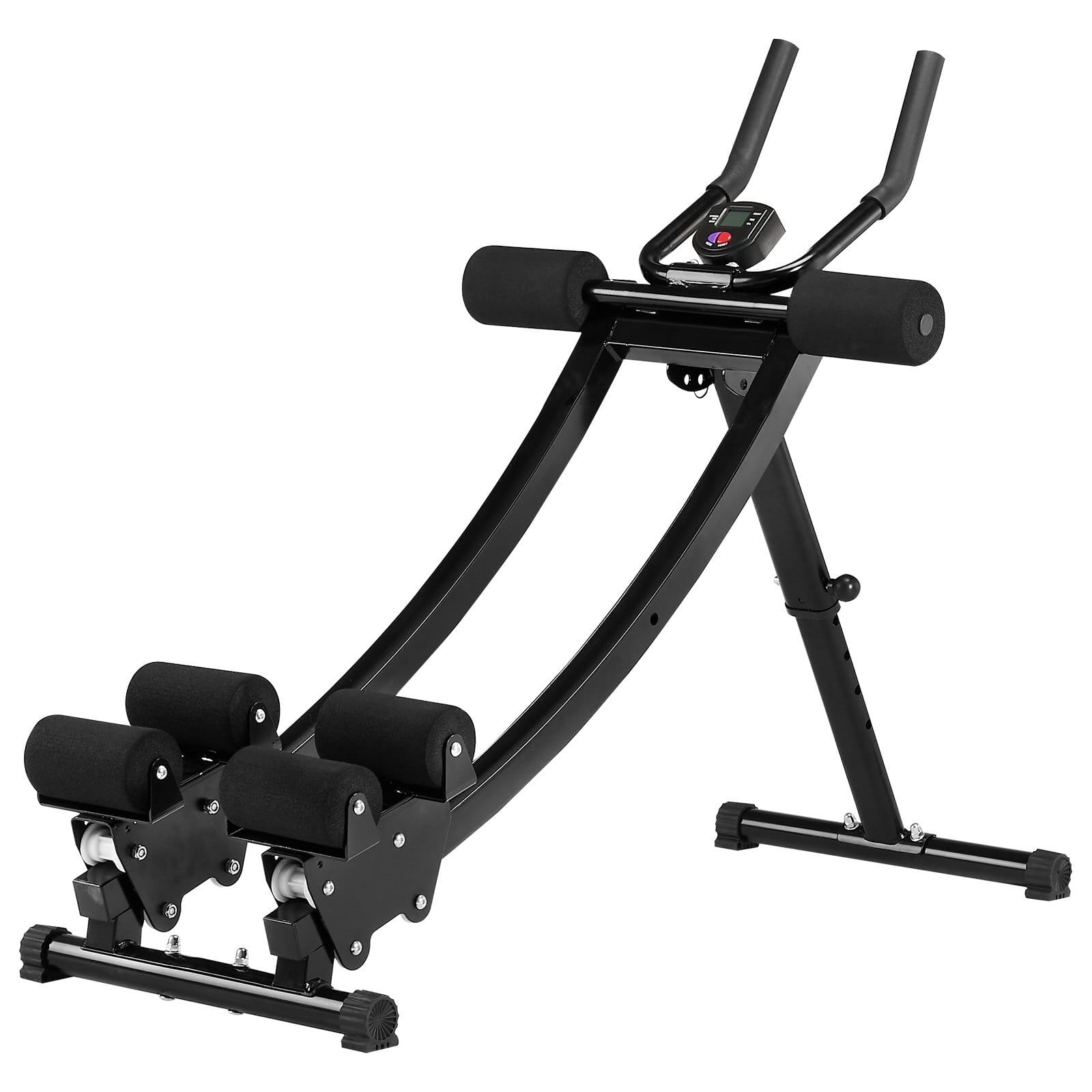 AB Workout Machine, Dual-track Ab Workout Equipment at Home Gym, Core & Abdominal Trainers for Women, 440 lbs Weight Capacity Strength Training Ab Cruncher, Foldable Adjustable Fitness Exerciser
