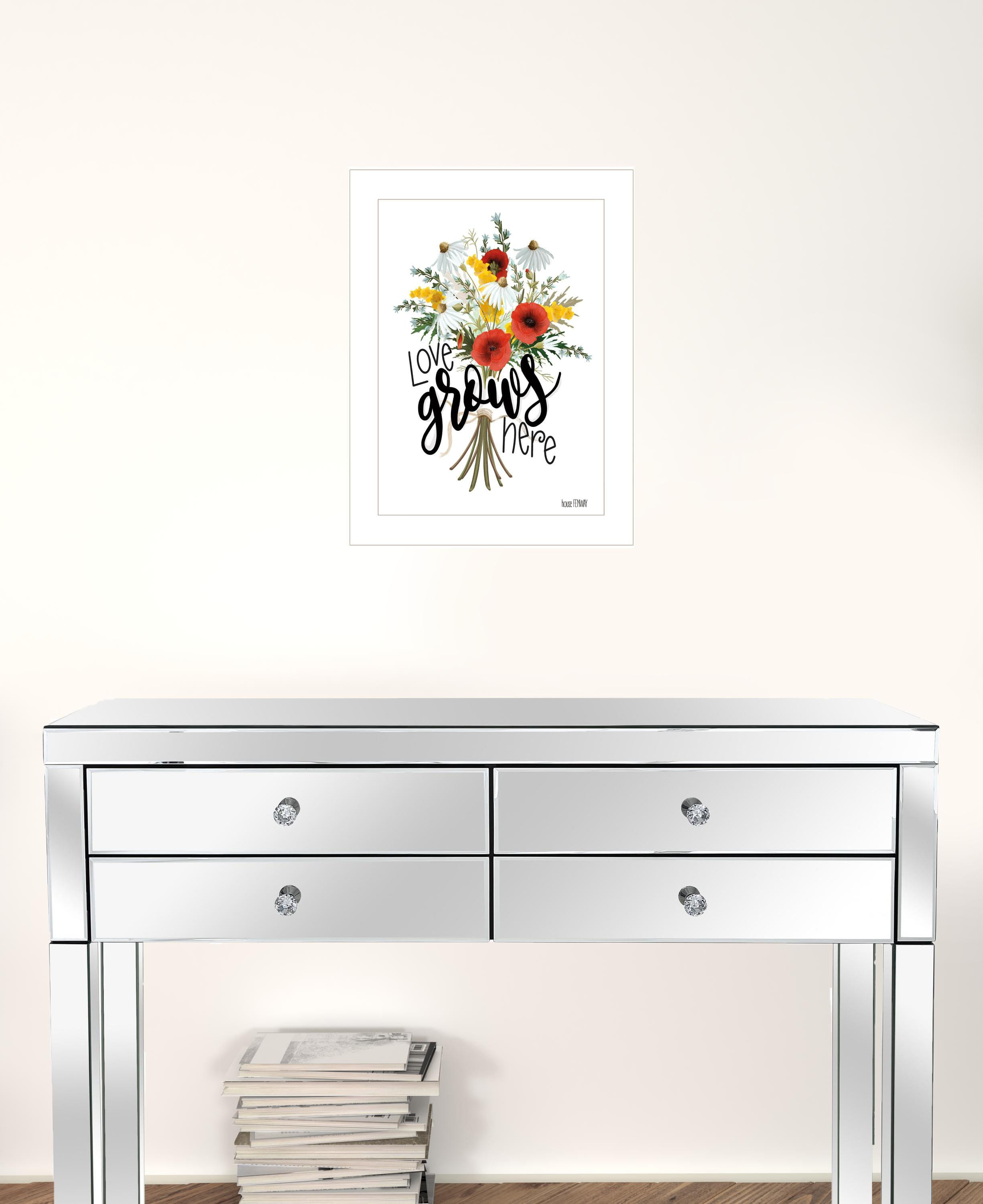 Love Grows Here 2 White Framed Print Wall Art