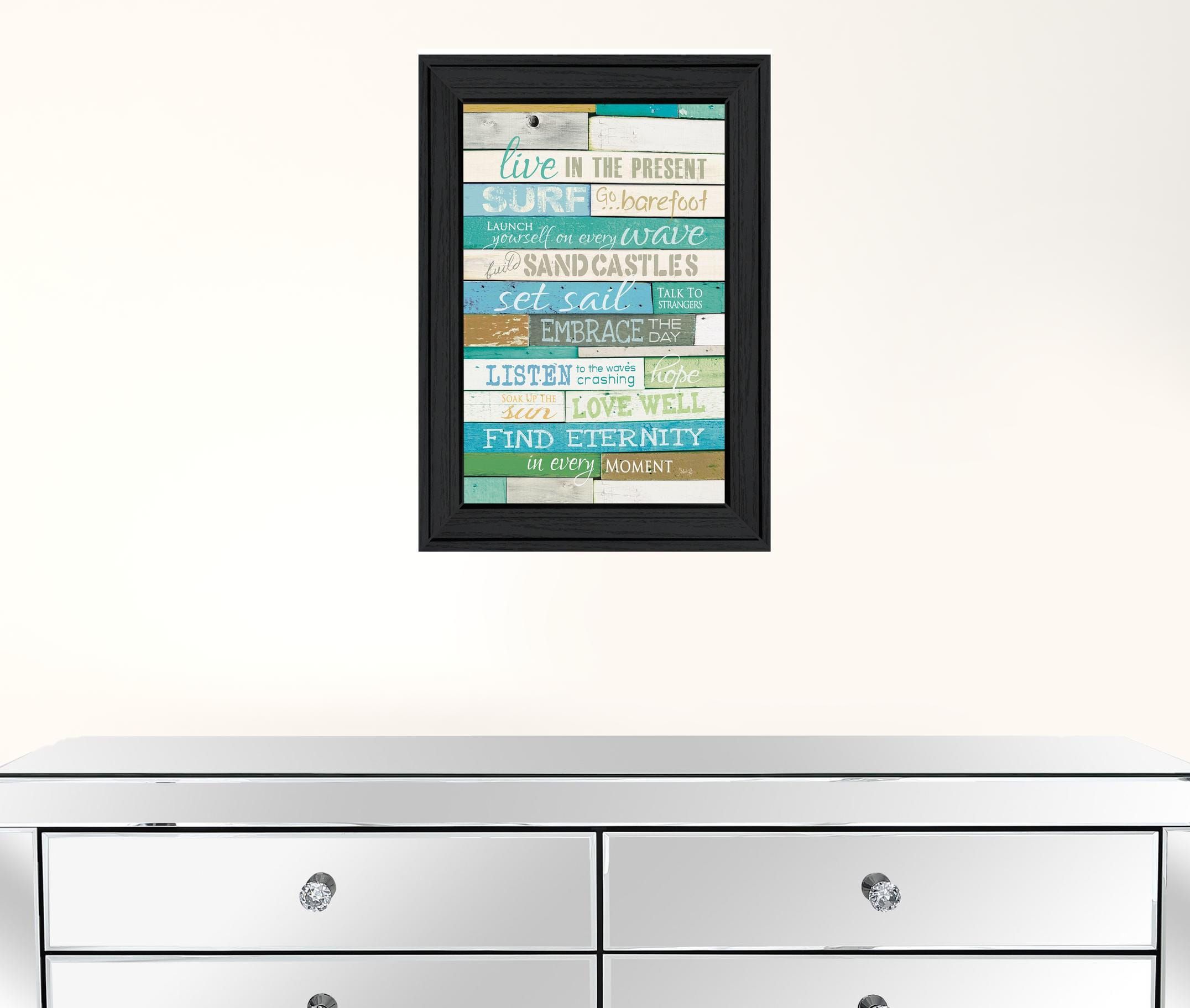 Live in the Present Black Framed Print Wall Art