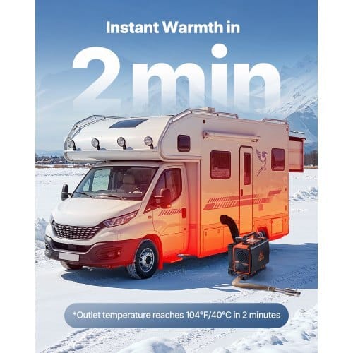 Diesel Heater, 8KW, DC 12V/24V, All in One Portable Diesel Air Heater with Remote Control and LCD Screen, Fast Heating Low Noise, 1.2 Gal Fuel Tank for Trucks, Vans, RVs, Campers, and Garages