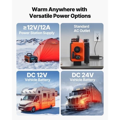 Diesel Heater, 8KW, DC 12V/24V, All in One Portable Diesel Air Heater with Remote Control and LCD Screen, Fast Heating Low Noise, 1.2 Gal Fuel Tank for Trucks, Vans, RVs, Campers, and Garages