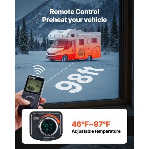 Diesel Heater, 8KW, DC 12V/24V, All in One Portable Diesel Air Heater with Remote Control and LCD Screen, Fast Heating Low Noise, 1.2 Gal Fuel Tank for Trucks, Vans, RVs, Campers, and Garages