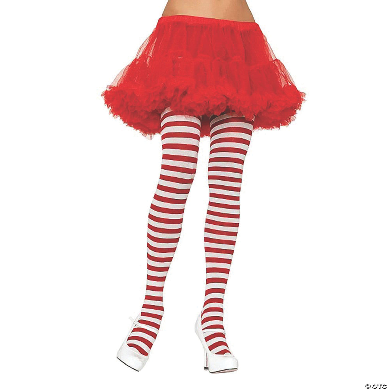 Tights striped red white