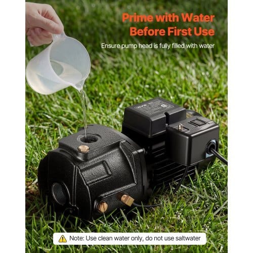 1 HP Shallow Well Jet Pump, AC 115/230 Volt, 1400 GPH Dual Voltage Cast Iron Well Jet Pump, with 164 ft Max Head Lift, Automatic Pressure Switch, for Garden Irrigation Lawn Sprinkler System