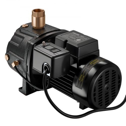 1 HP Shallow Well Jet Pump, AC 115/230 Volt, 1400 GPH Dual Voltage Cast Iron Well Jet Pump, with 164 ft Max Head Lift, Automatic Pressure Switch, for Garden Irrigation Lawn Sprinkler System