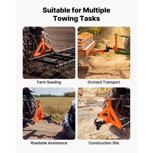 3 Point Trailer Hitch with 2" Receiver, 3 Pt Quick Hitch Attachment with 3 Trailer Balls, Tractor Tow Drawbar Adapter for Category 1, Kubota, Mahindra, Ford, Yanmar, John Deere, Massey Ferguson