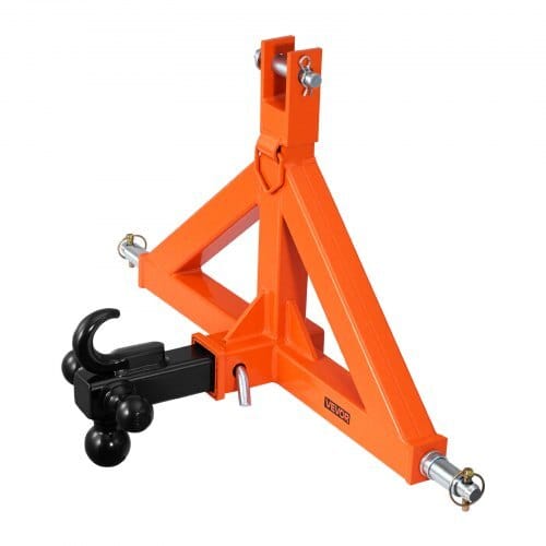 3 Point Trailer Hitch with 2" Receiver, 3 Pt Quick Hitch Attachment with 3 Trailer Balls, Tractor Tow Drawbar Adapter for Category 1, Kubota, Mahindra, Ford, Yanmar, John Deere, Massey Ferguson