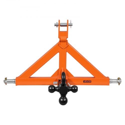3 Point Trailer Hitch with 2" Receiver, 3 Pt Quick Hitch Attachment with 3 Trailer Balls, Tractor Tow Drawbar Adapter for Category 1, Kubota, Mahindra, Ford, Yanmar, John Deere, Massey Ferguson