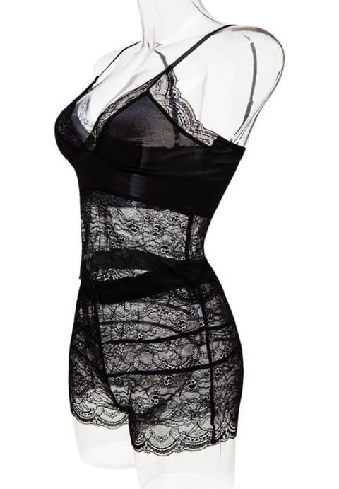 Women Lace Lingerie Sexy Tops + Shorts Nightwear Sleepwear Pajamas Set