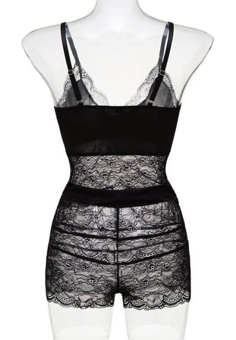 Women Lace Lingerie Sexy Tops + Shorts Nightwear Sleepwear Pajamas Set