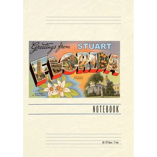 Vintage Lined Notebook Greetings from Stuart, Florida - Paperback