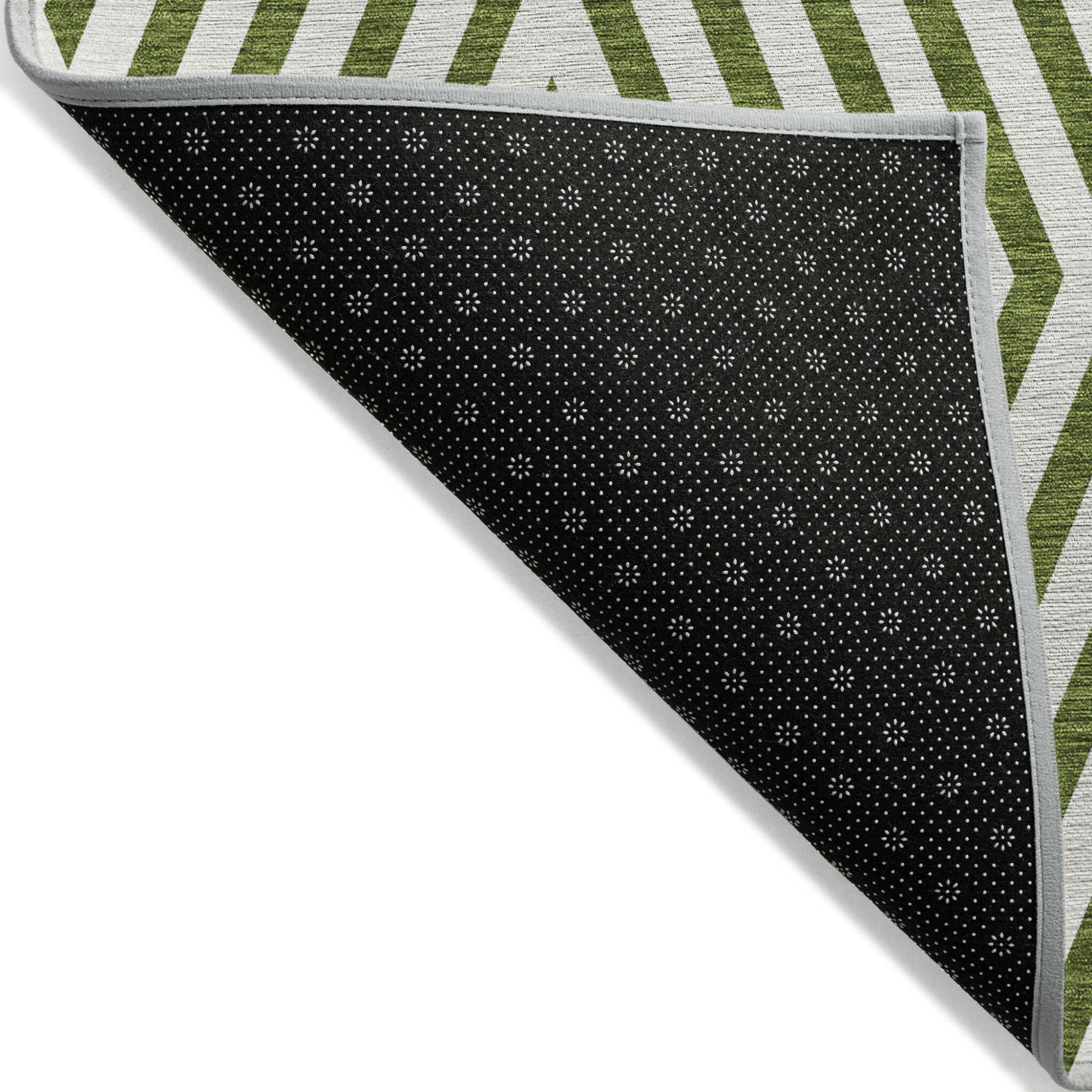 10' X 14' Lime Green and White Geometric Washable Non Skid Indoor Outdoor Area Rug