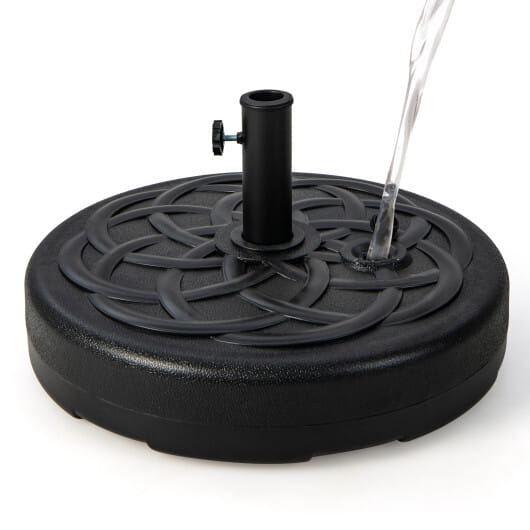 22 Inch Fillable Heavy-Duty Round Patio Umbrella Base Stand - Color: Black