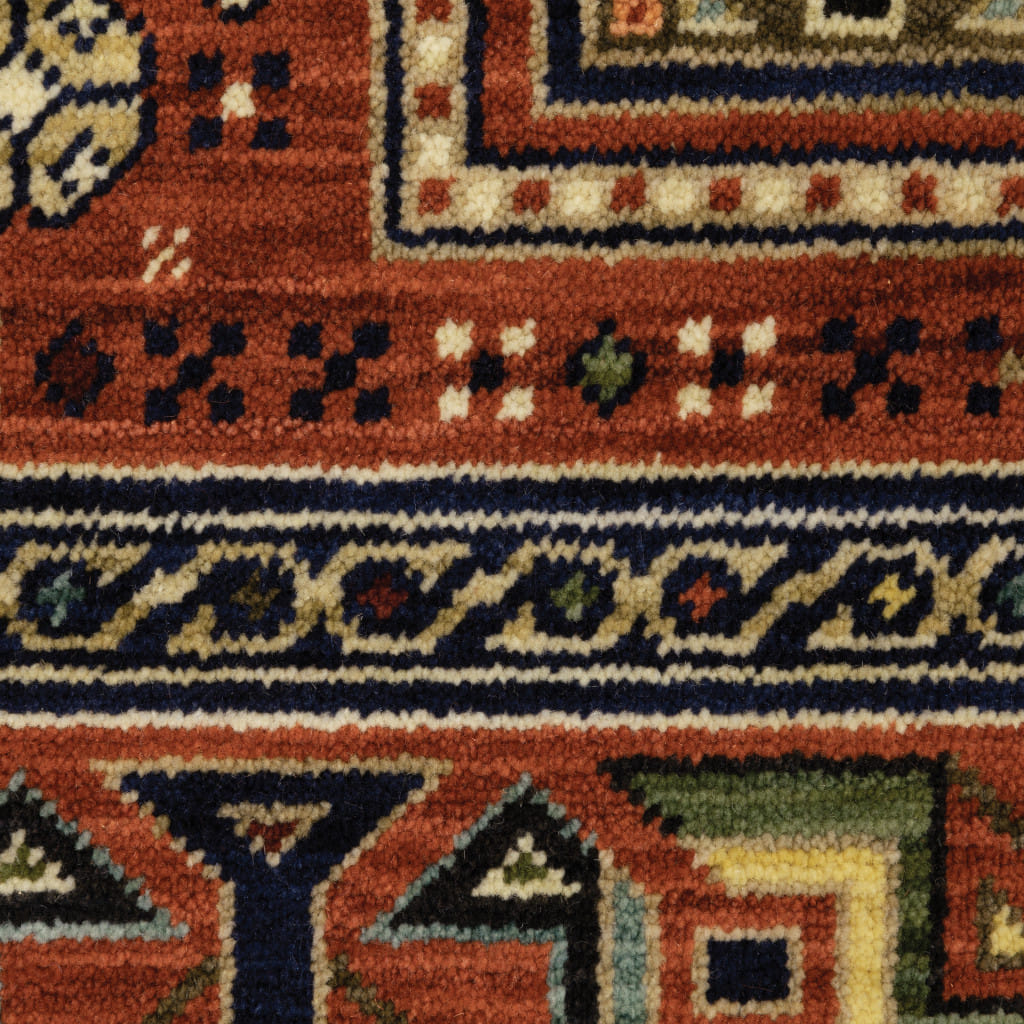 3' X 5' Red Black and White Oriental Power Loom Area Rug