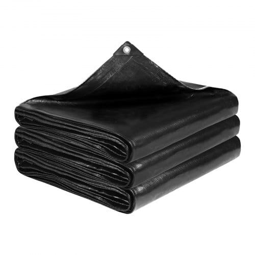 25 x 30 ft Pond Liner, 14 Mil Thickness, 3-Layer Reinforced PE Fish Koi Pond Liner for Outdoor Ponds, with Hemmed Edge and 4 Metal Buttonholes, for Water Garden, Waterfall, and Fountains, Black