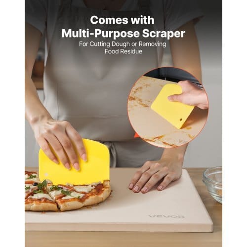 Pizza Stone, 20 x 14 x 0.67 in Rectangular Pizza Stone, Extra Large Baking-Stone with Scraper, 1450?„‰ Heat-Resistant Cordierite, for Oven, BBQ Griller, Baking Bread & Pizza