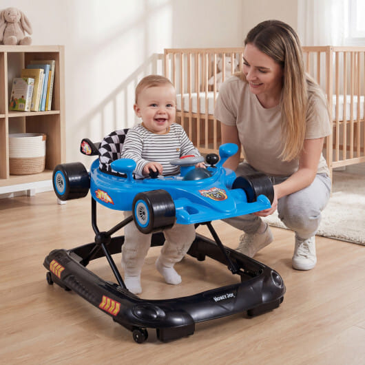 Convertible Baby Walker with 3 Adjustable Height Settings-Blue - Color: Blue