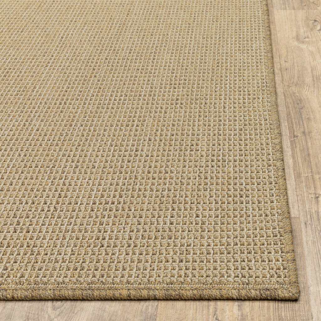2' X 8' Beige Stain Resistant Indoor Outdoor Area Rug