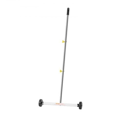 Magnetic Sweeper with Wheels, 17 inch, 10 lbs Load Capacity, Lightweight Magnetic Pickup Sweeper with Adjustable Handle, Pick Up Nails and Screws, Easy Cleanup for Garages, Roofing Projects