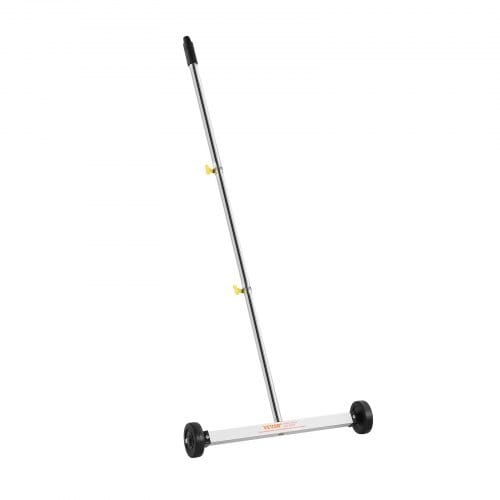 Magnetic Sweeper with Wheels, 17 inch, 10 lbs Load Capacity, Lightweight Magnetic Pickup Sweeper with Adjustable Handle, Pick Up Nails and Screws, Easy Cleanup for Garages, Roofing Projects