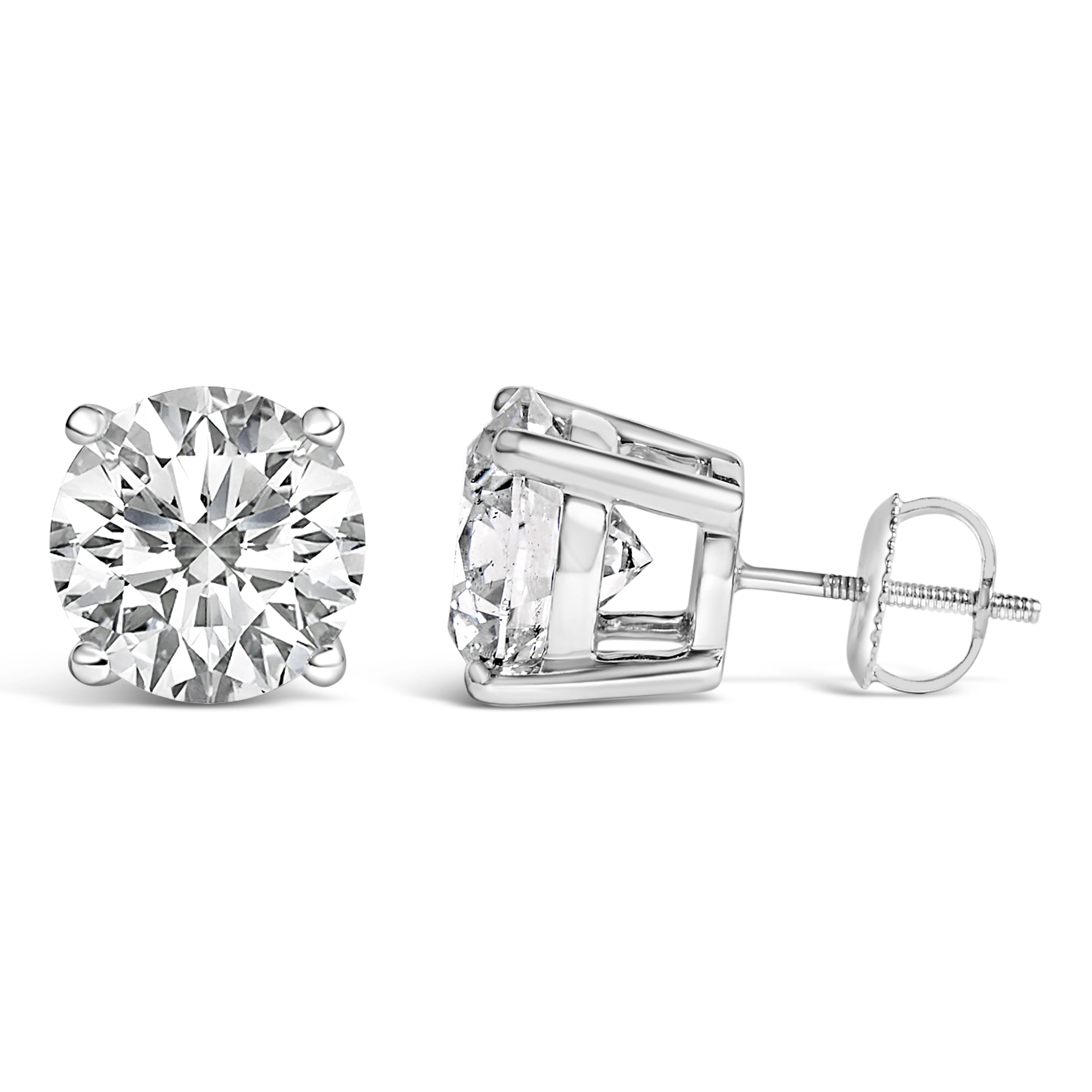 Platinum 6.00 Cttw Round Lab Grown Diamond Solitaire Stud Earrings