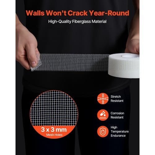 Drywall Mesh Tape, 1.97 inch W x 147.64 ft L Self-Adhesive Fiberglass Drywall Joint Tape, 36 Rolls Dry Wall Patch for Easy Sheetrock Ceiling Crack Repair, to Achieve Smooth Even Wall Surface