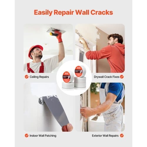Drywall Mesh Tape, 1.97 inch W x 147.64 ft L Self-Adhesive Fiberglass Drywall Joint Tape, 36 Rolls Dry Wall Patch for Easy Sheetrock Ceiling Crack Repair, to Achieve Smooth Even Wall Surface