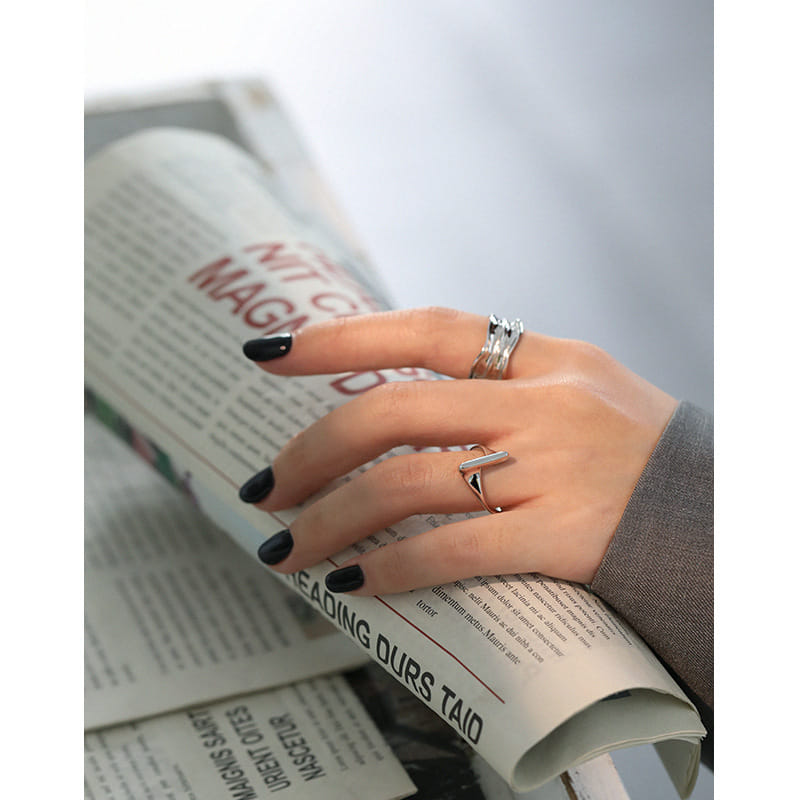 Holiday One Strip Simple 925 Sterling Silver Adjustable Ring