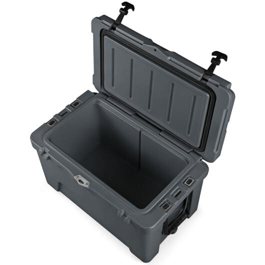 45 Quart Portable Hard Cooler Insulated Ice Chest Keeps Cool for up to 6 Days-Gray - Color: Gray