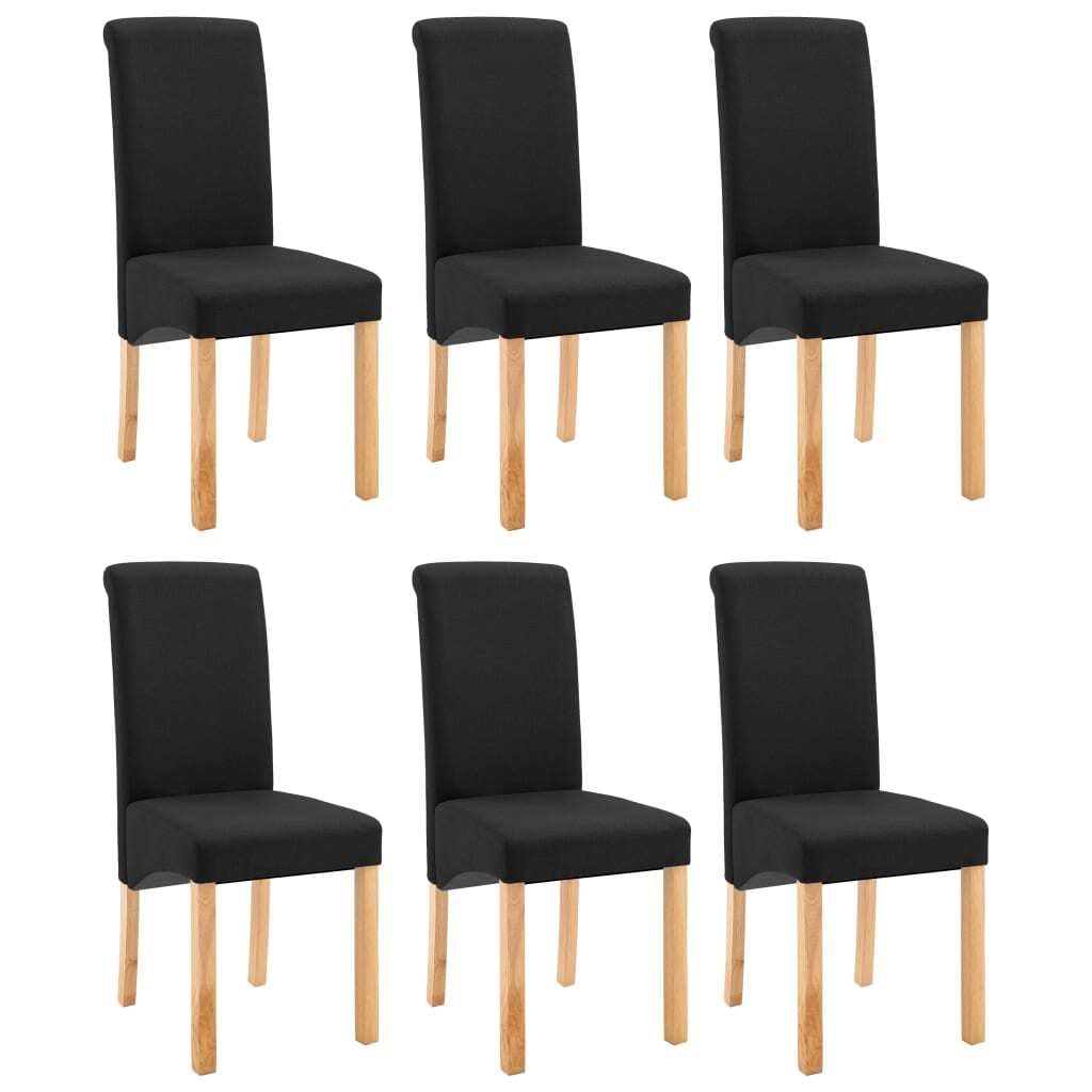 Dining Chairs 6 pcs Black Fabric