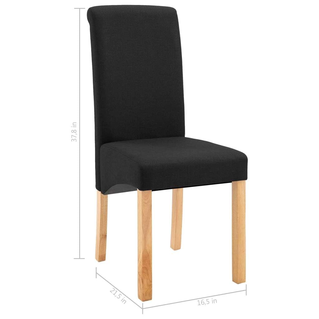 Dining Chairs 6 pcs Black Fabric