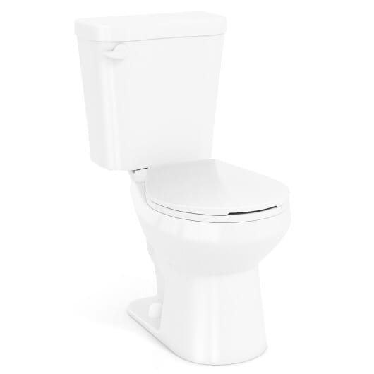 Two-Piece Round Toilet with 17.5 inch ADA Comfort Chair Height Seat - Color: White