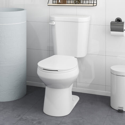 Two-Piece Round Toilet with 17.5 inch ADA Comfort Chair Height Seat - Color: White