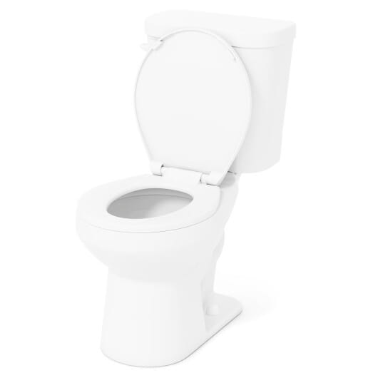 Two-Piece Round Toilet with 17.5 inch ADA Comfort Chair Height Seat - Color: White