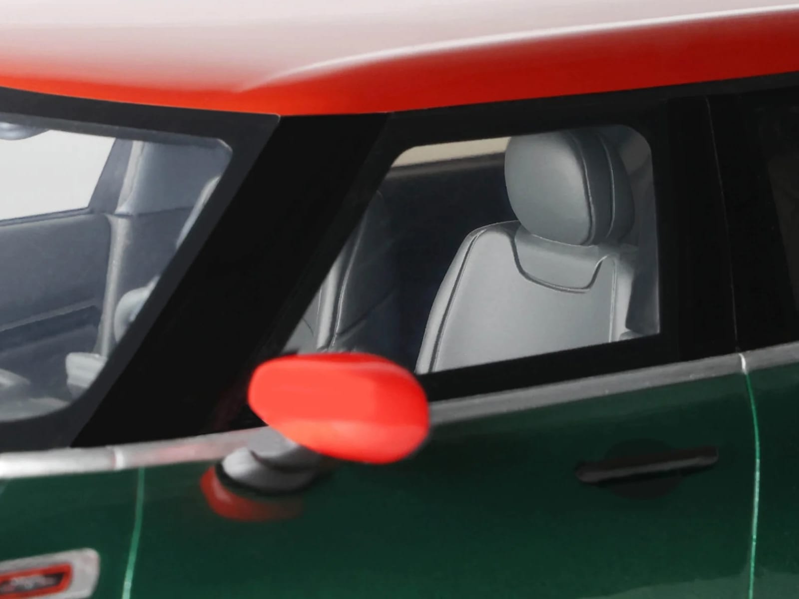 2021 Mini Clubman (F54) JCW British Green Metallic with Red Top and Stripes Limited Edition to 999 pieces Worldwide 1/18 Model Car by Otto Mobile
