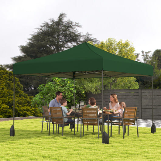 9.5 x 9.5 Feet Pop up Canopy Tent with Adjustable Heights-Green