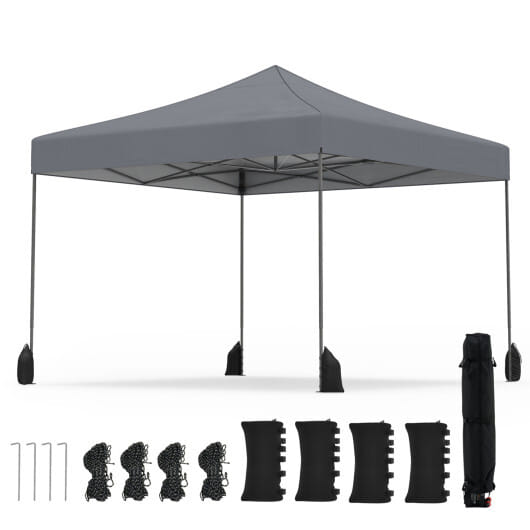 9.5 x 9.5 Feet Pop up Canopy Tent with Adjustable Heights-Green