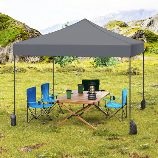 9.5 x 9.5 Feet Pop up Canopy Tent with Adjustable Heights-Green