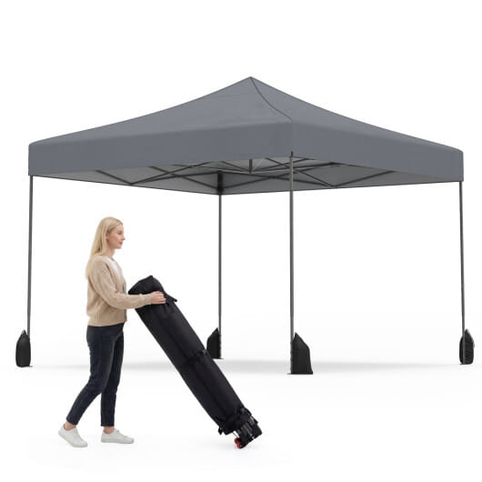 9.5 x 9.5 Feet Pop up Canopy Tent with Adjustable Heights-Green