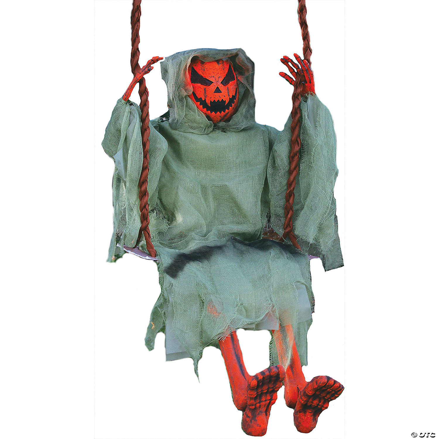 36inch Hanging Dead Pumpkin Reaper on Swing Decoration