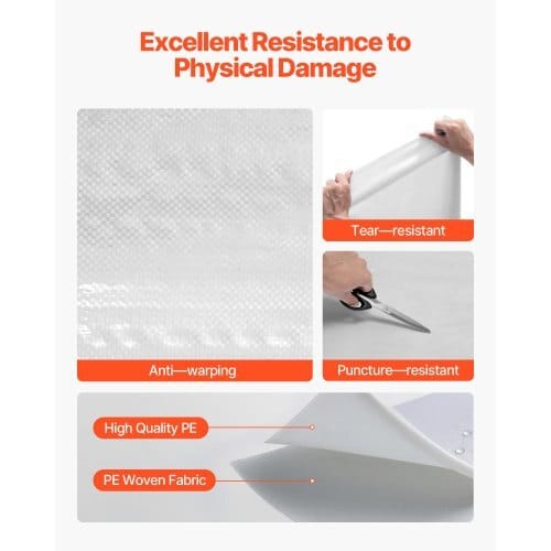 House Wrap, 9 x 75 ft, 0.13 mm Thick Vapor Barrier, Heavy Duty Plastic Sheeting for Tear-resistant, Drop Cloth Vapor Barrier Covering for Residential & Commercial Construction, White