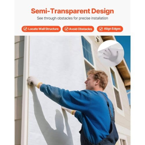 House Wrap, 9 x 75 ft, 0.13 mm Thick Vapor Barrier, Heavy Duty Plastic Sheeting for Tear-resistant, Drop Cloth Vapor Barrier Covering for Residential & Commercial Construction, White